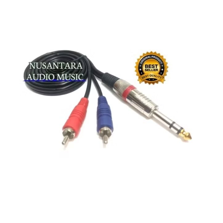kabel trs ke rca jack akai stereo 6.5mm to 2 rca 3.5mm kabel atn berkualitas