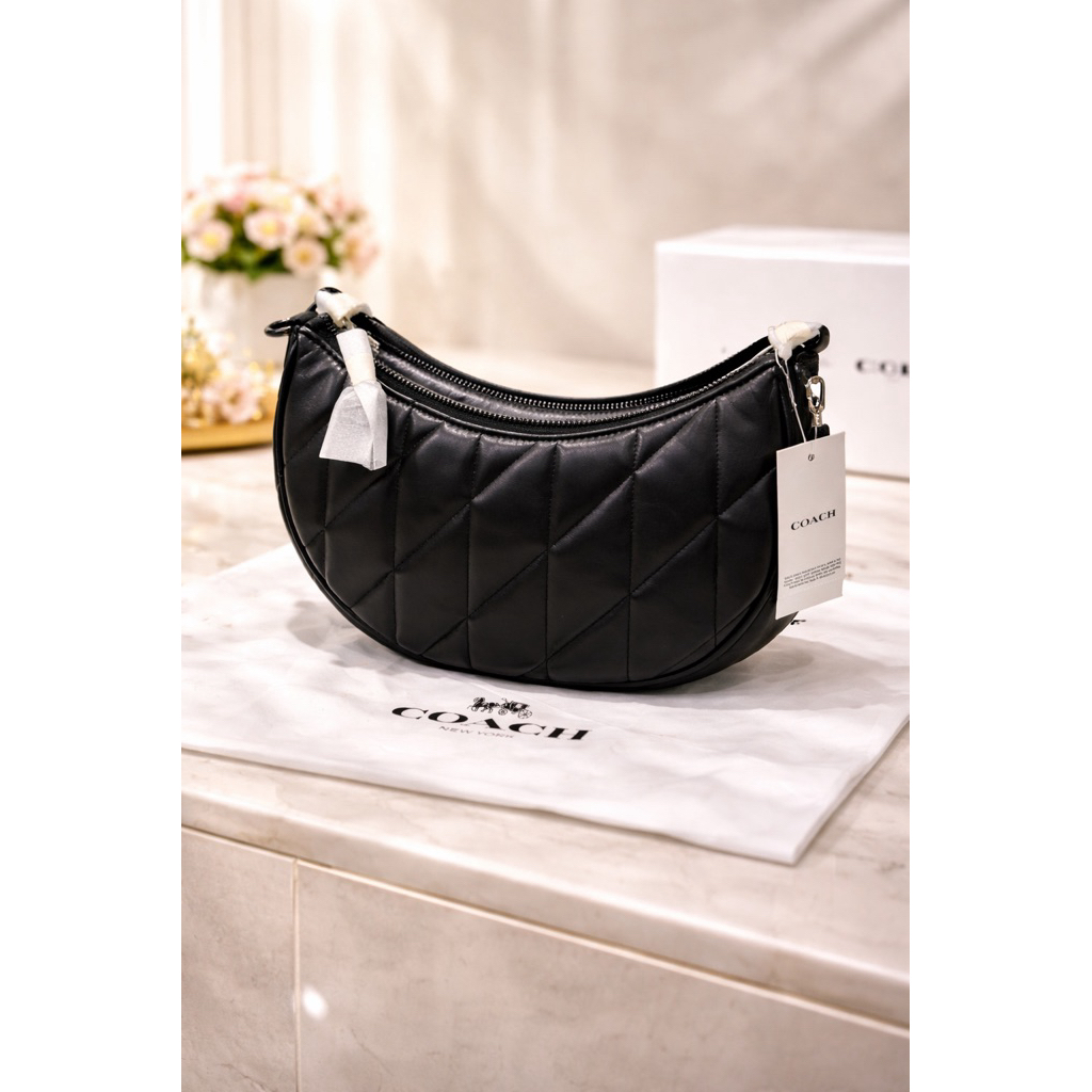 Coach Mira Quilted Black Leather Original Authentic Tas Wanita Branded Premium Shoulder Bag Elegant