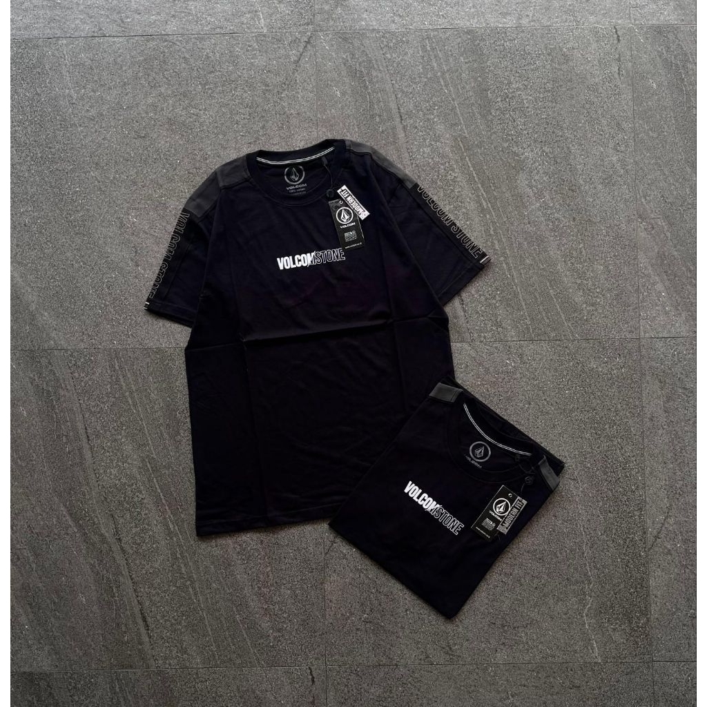 Kaos Volcom Like Ori 24s Pria Wanita Unisex Cotton Combed 24s Premium Lengan Pendek Couple Ready Siz