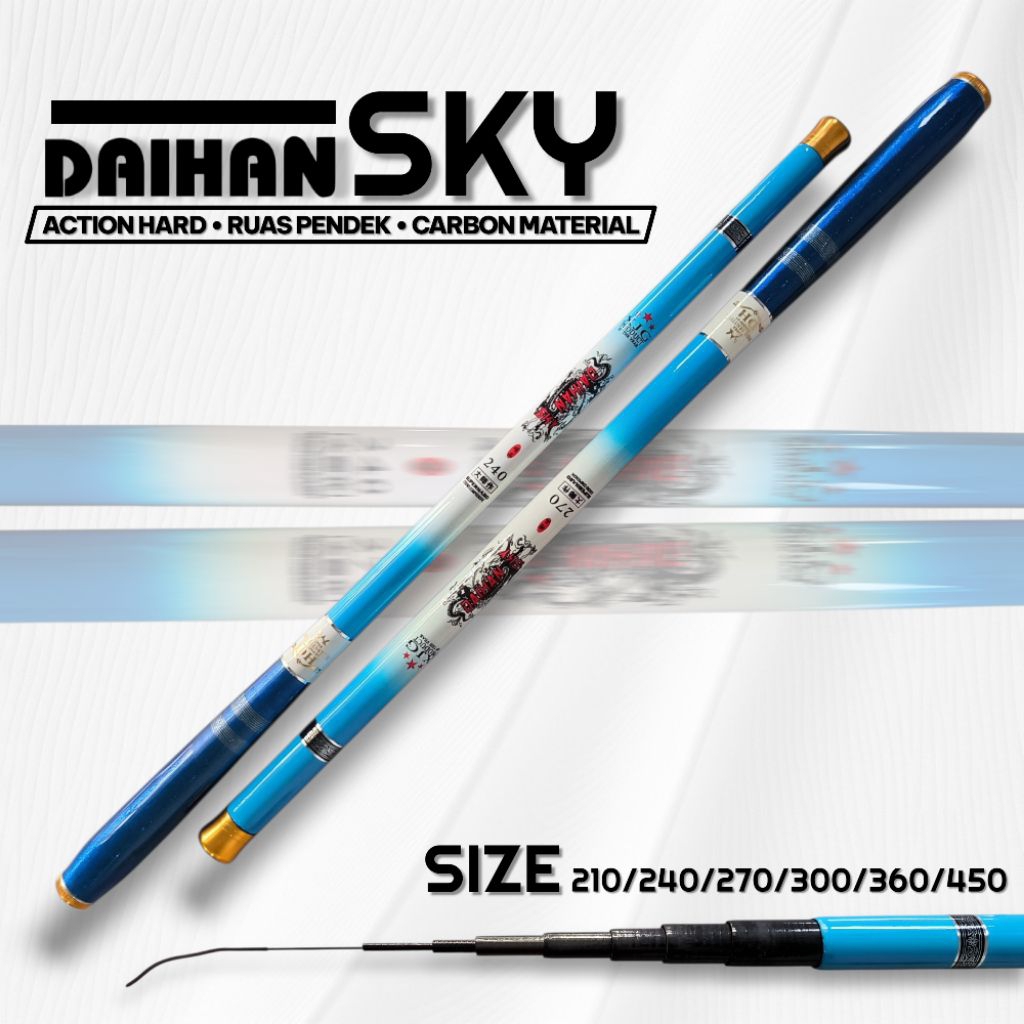 Joran Tegek Daihan Sky Carbon Ruas Pendek Action Kaku