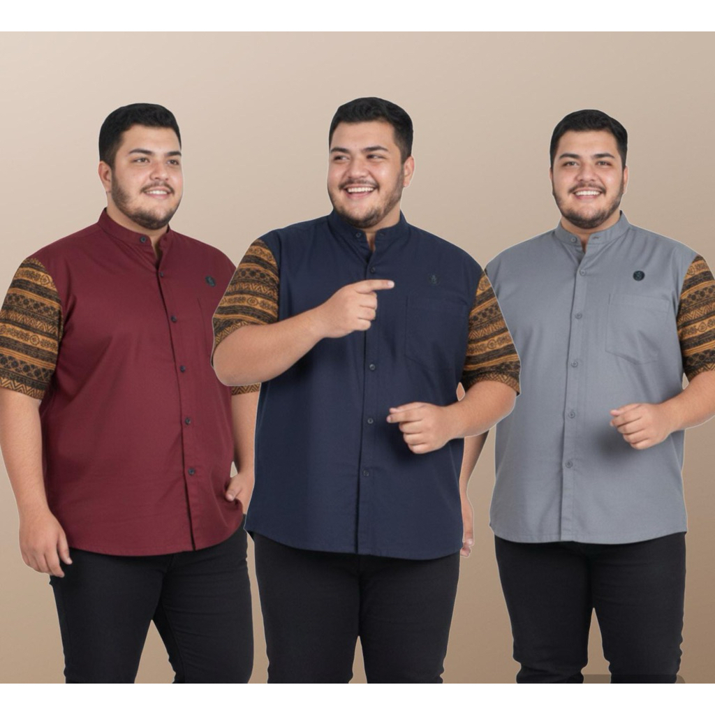 BAJU KOKO MUSLIM TERBARU / Batik jumbo BIG SIZE JUMBO XXL XXXL 3L 4L 5L MURAH BATIK JUMBO COUPLE "M,