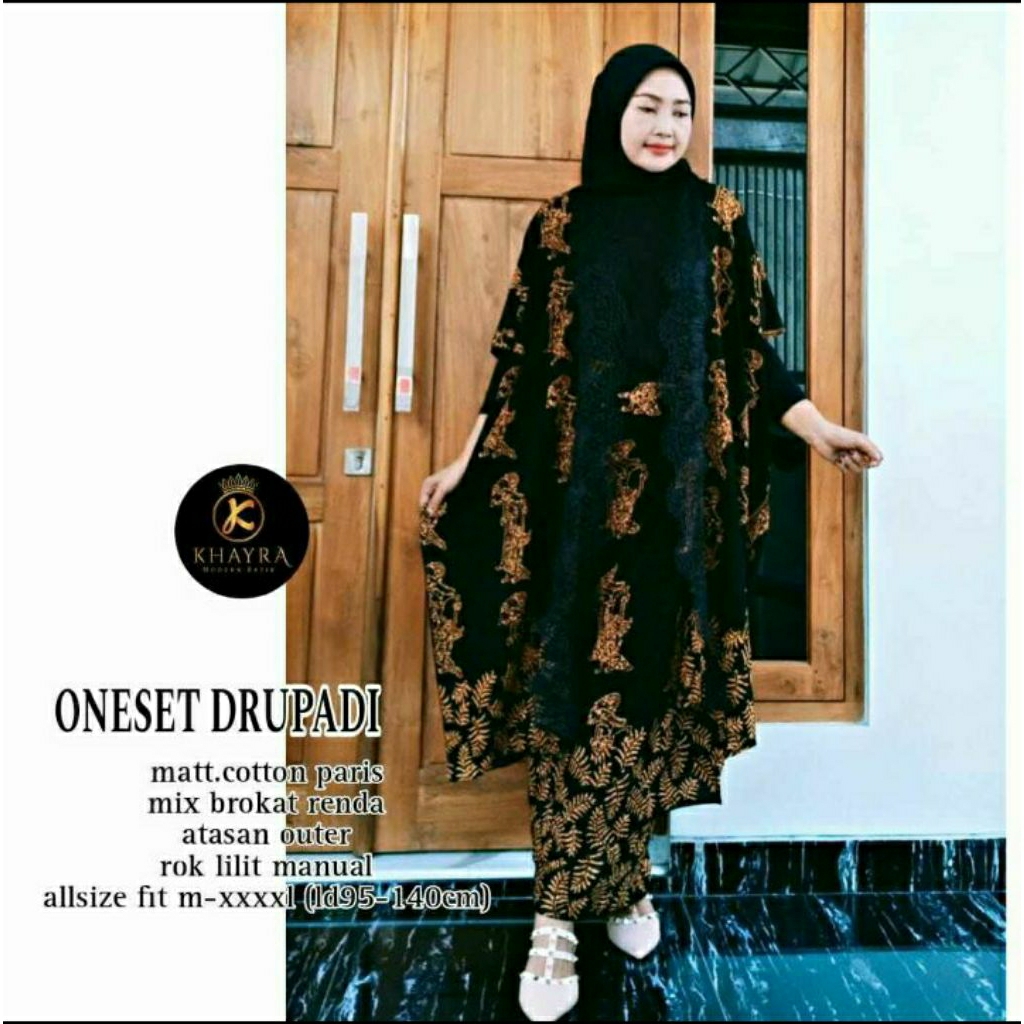 Oneset Drupadi Batik Solo Setelan Batik Wanita