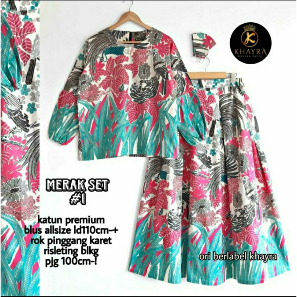 Merak Set Batik Solo Setelan Batik Wanita