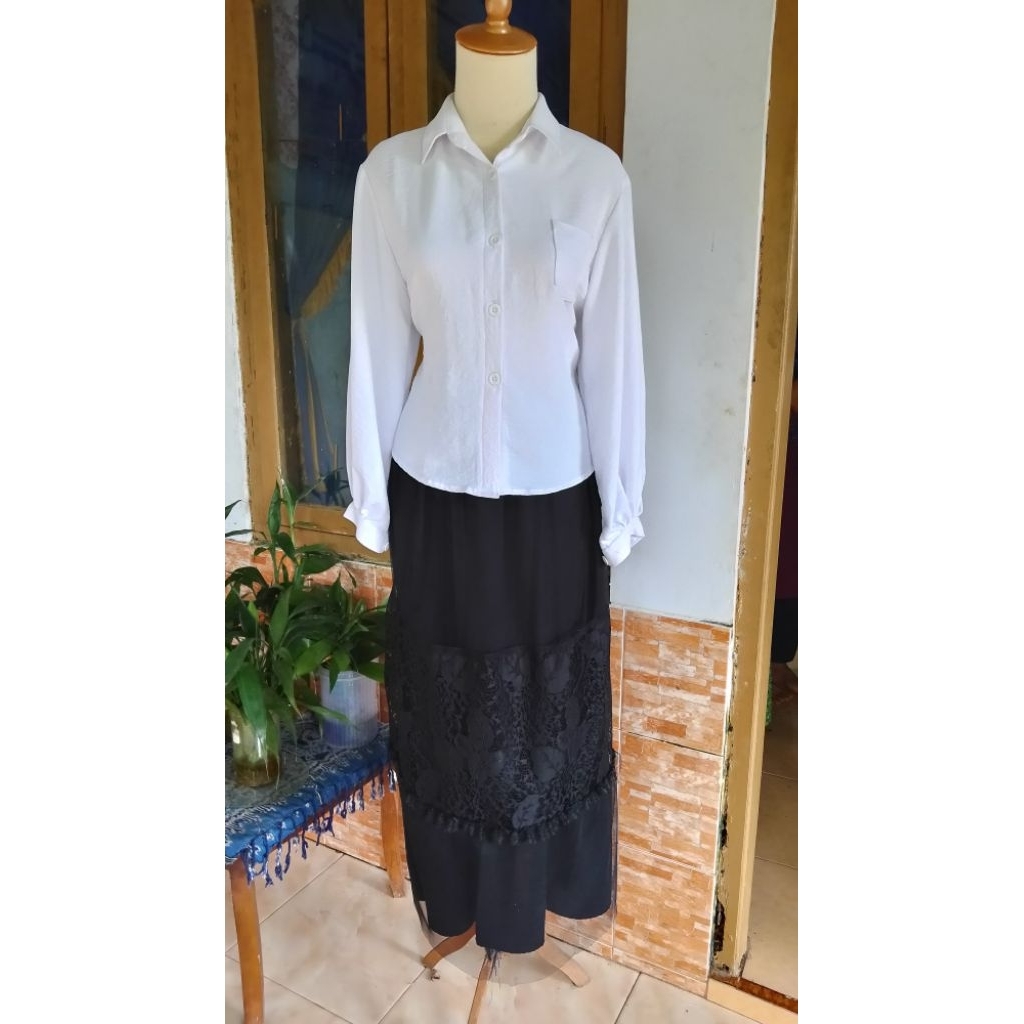 one set bloise&rok/one set blouse dan celana/one set blouse wanita kekian/one set blouse korean styl