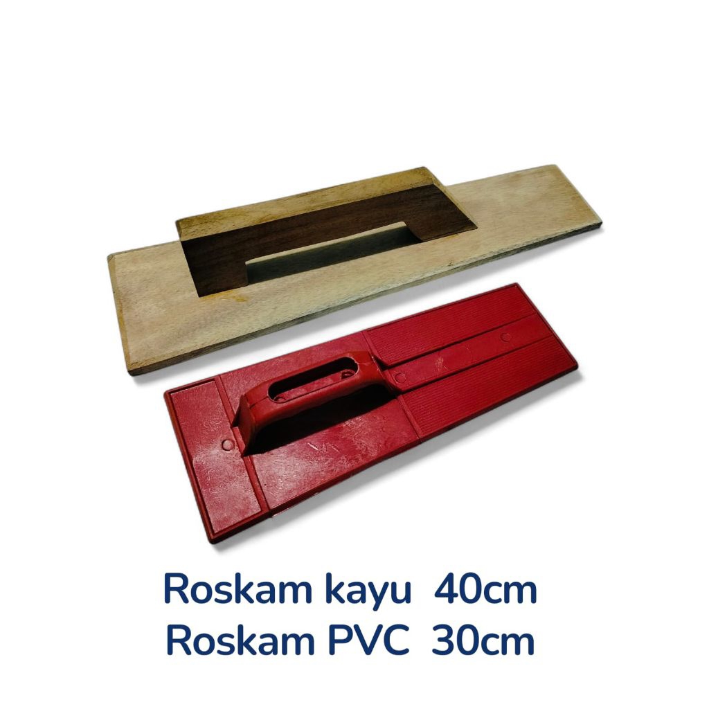 Roskam kayu panjang 40cm dan Roskam PVC panjang 30cm.