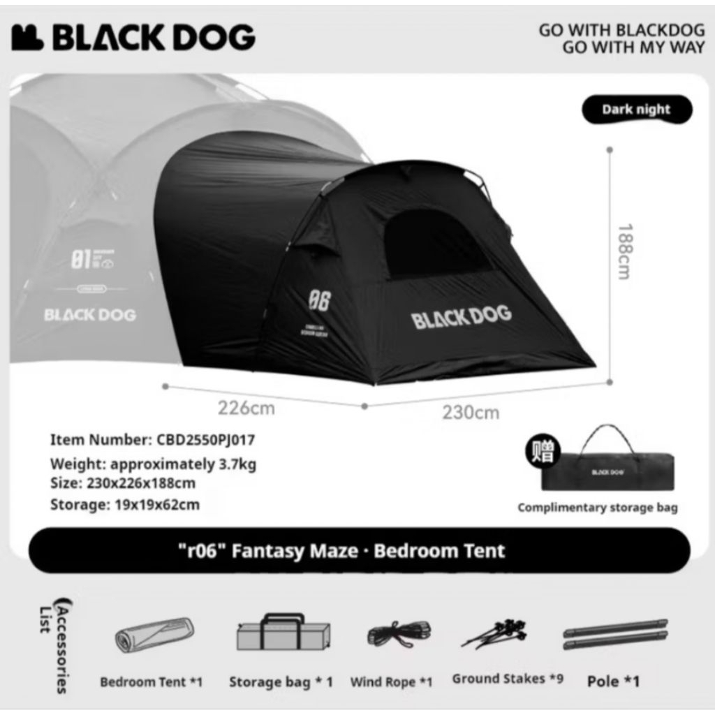 Tenda Dome Shelter Blackdog Modular