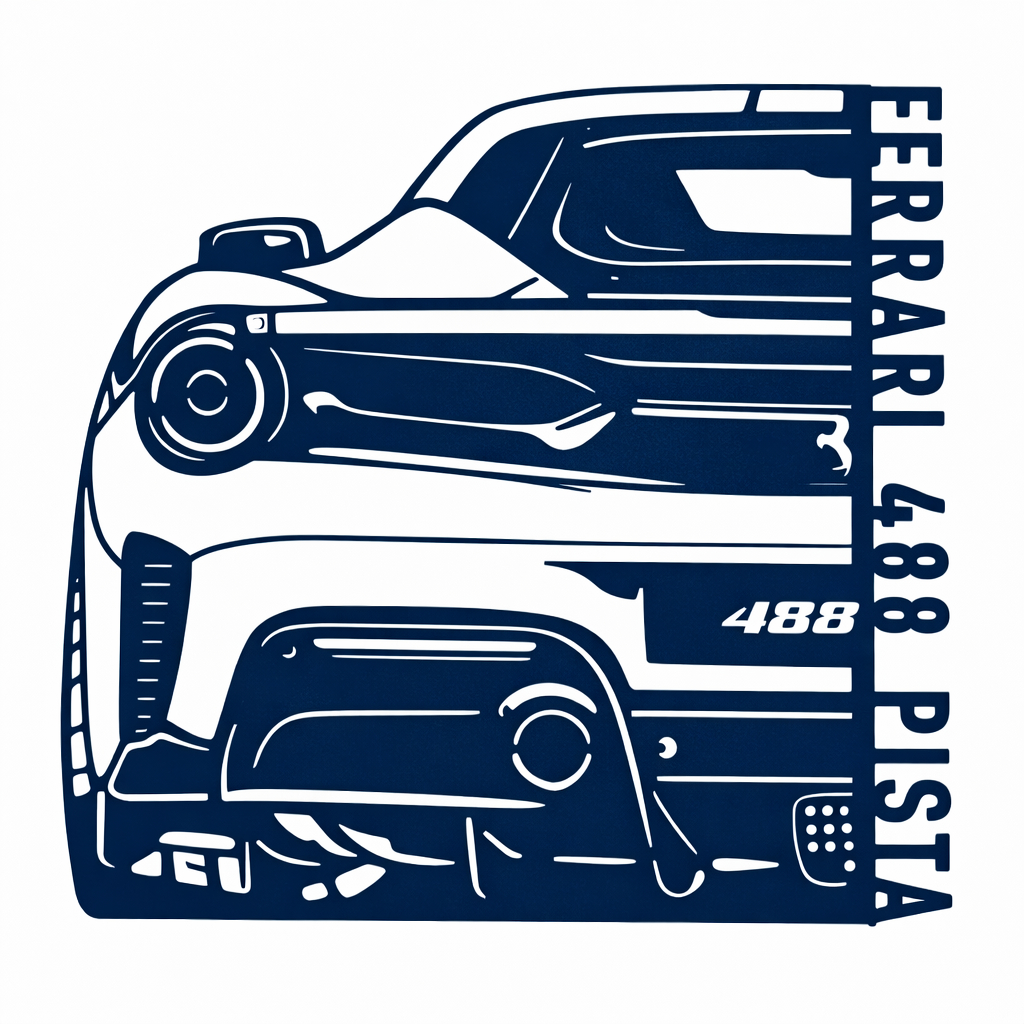 Ferrari 488 Pista – Minimalist Wall Art / Display Piece