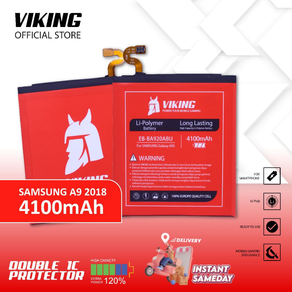 VIKING Baterai Samsung A9s - A9 2018 A920 Double Power