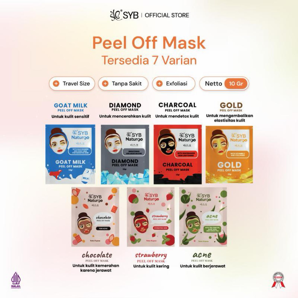 SYB Naturgo Peel Off Mask - Masker Wajah