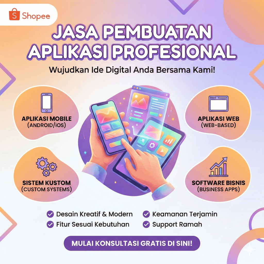 Jasa Pembuatan Aplikasi Custom Profesional - Sistem Kasir POS, Inventaris Gudang, Bisnis UMKM, Sekol