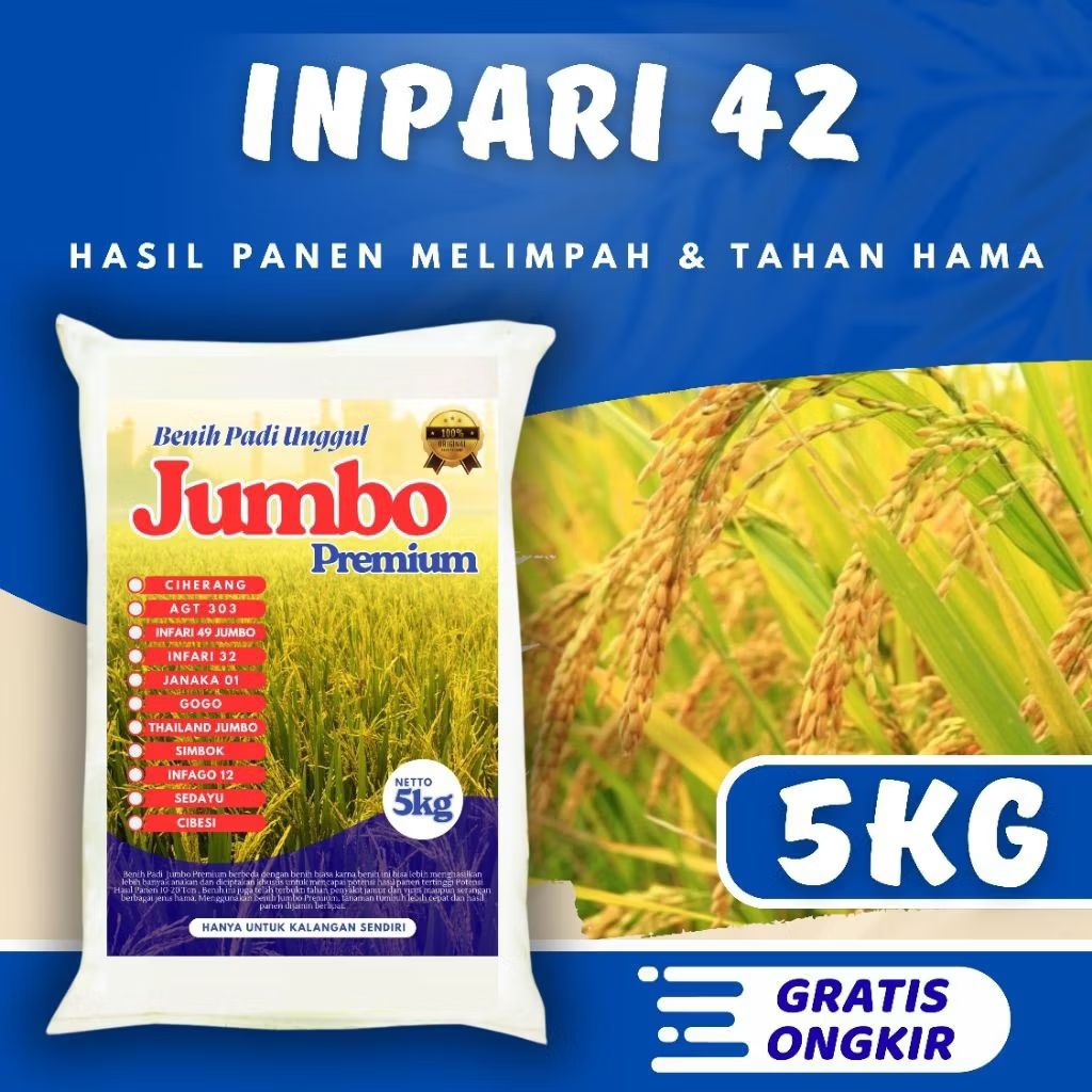 benih padi unggul INPARI 42 original 5kg
