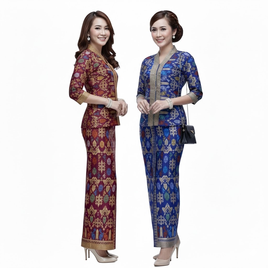 Setelan Baju Kebaya Pramugari Santika Panjang