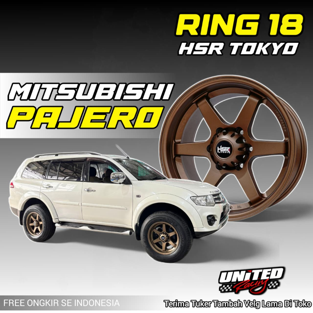 Velg Racing Mobil Fortuner Pajero Ring 18 HSR TOKYO Pcd 6x139,7 Bronze