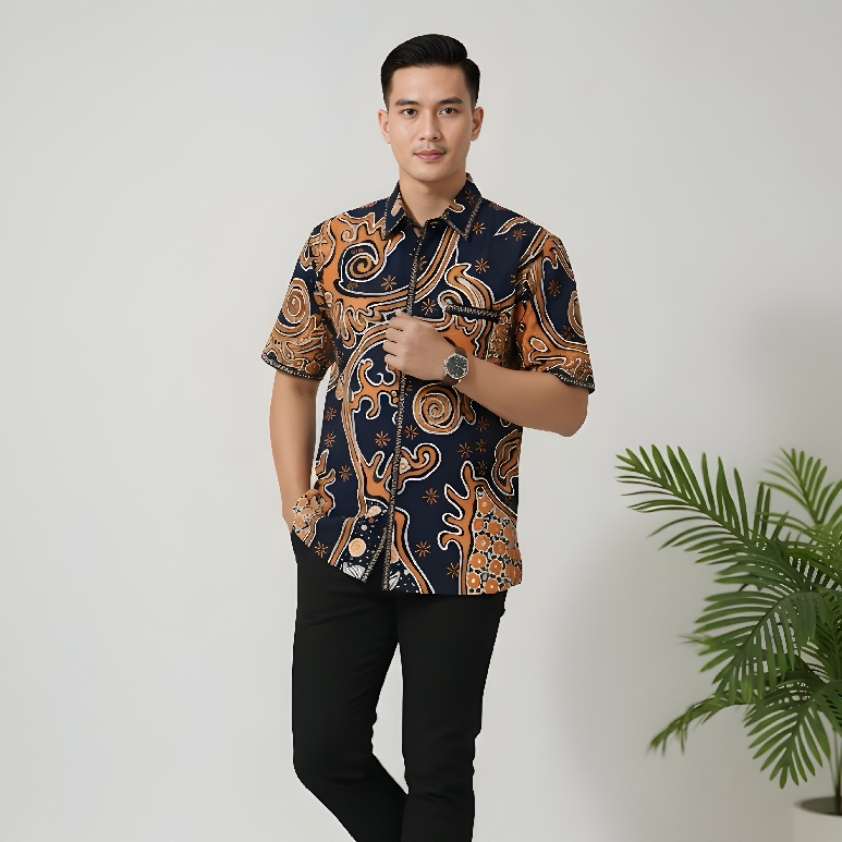 Atasan Kemeja Batik Pria Modern Outfit Kondangan Terbaru By HESANDRA INDONESIA