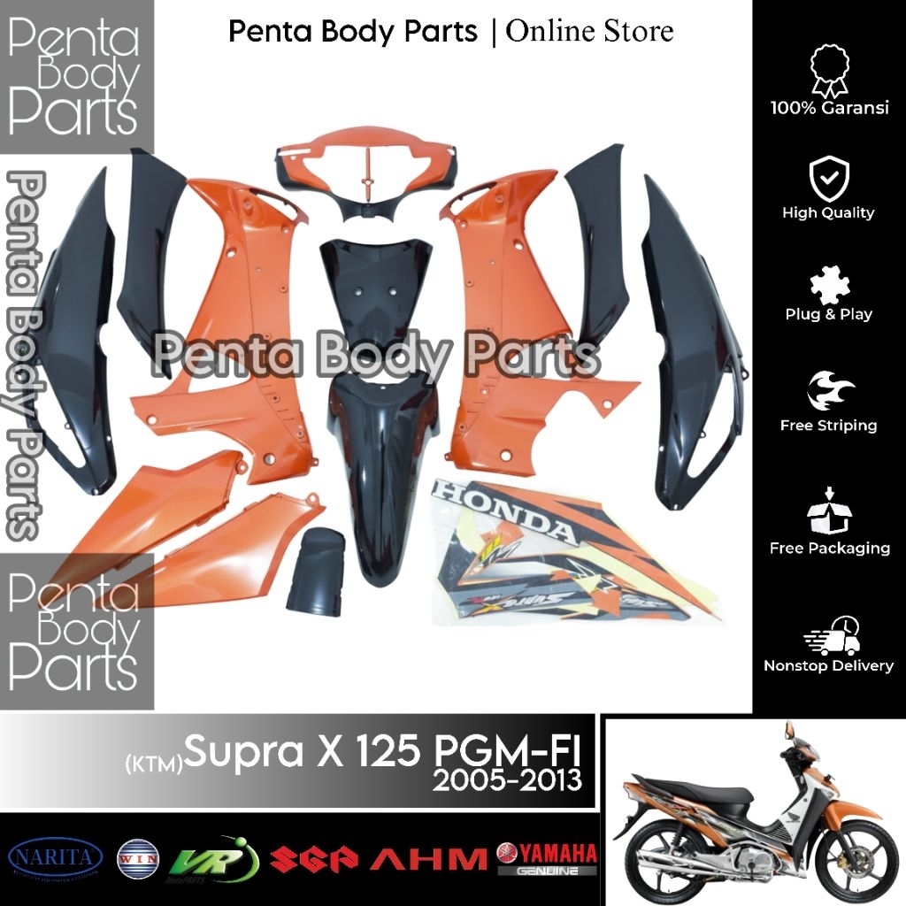 Full Set Cover Body Halus Supra X 125 PGM-FI (KTM) - Ful Set Bodi Supra X 125 Lama Old Tahun 2006 20