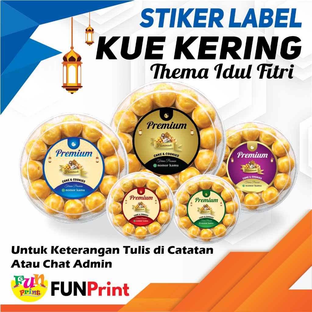 Stiker Kue Kering / stiker toples tabung / stiker custom