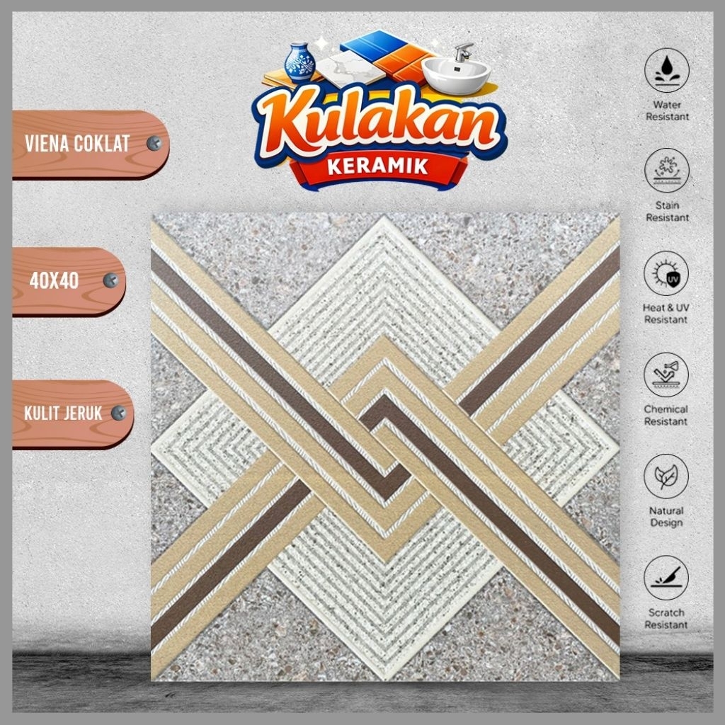 Keramik Lantai Matt CLIO 40x40 Vienna Coklat