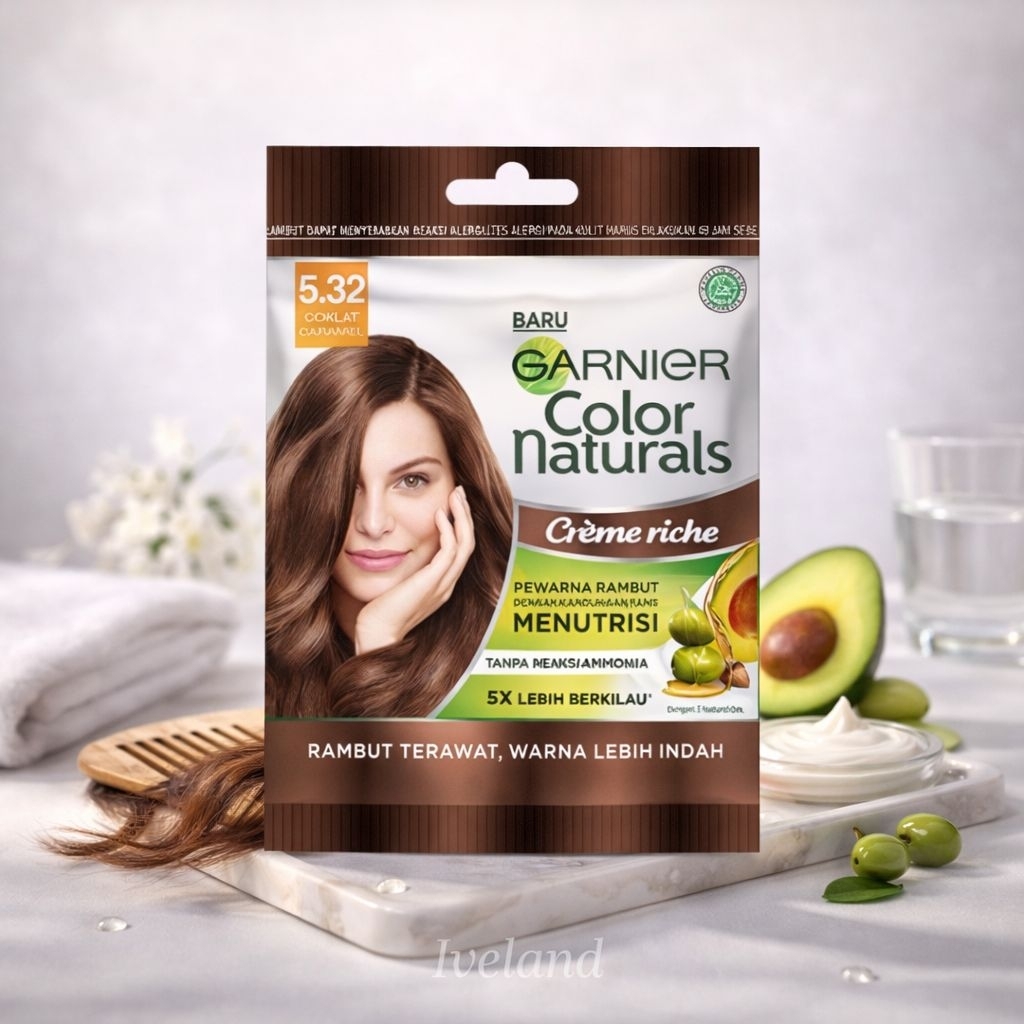 Garnier Creme Riche Pewarna Rambut Coklat Caramel 20ml