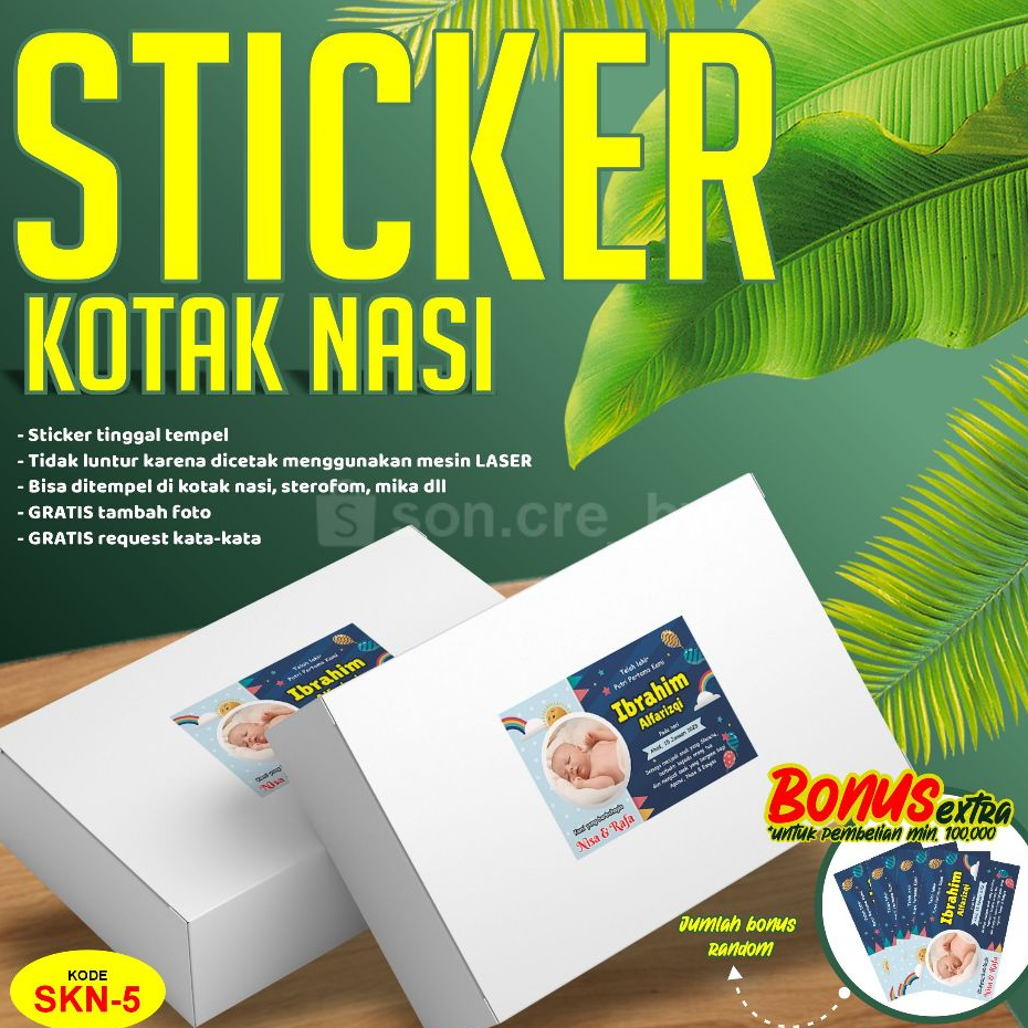 Stiker Kotak Nasi Tasyakuran - Sticker Ulang Tahun, Aqiqah Tempel Kotak Nasi SERI 3