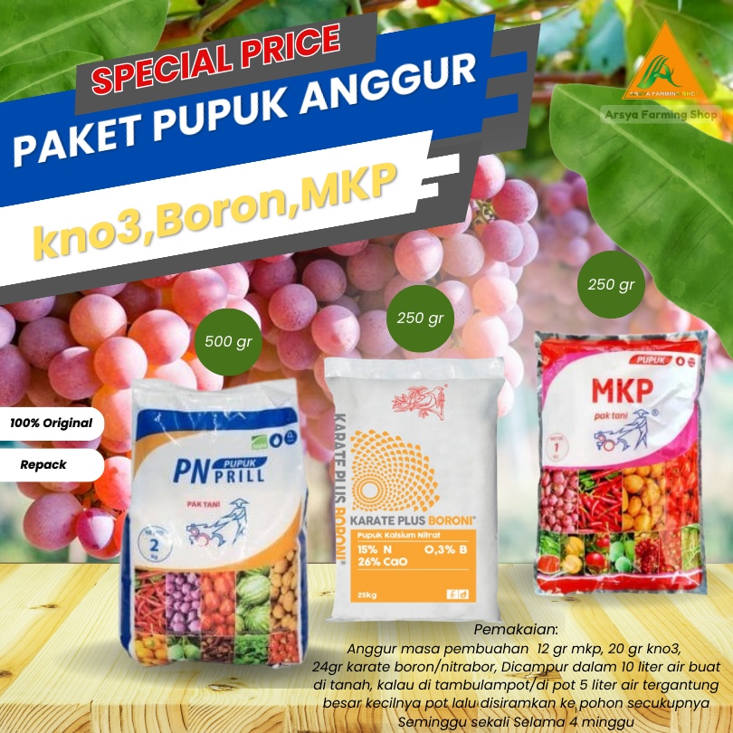 Paket Pupuk Anggur Kno3 Putih + Mkp + Boron