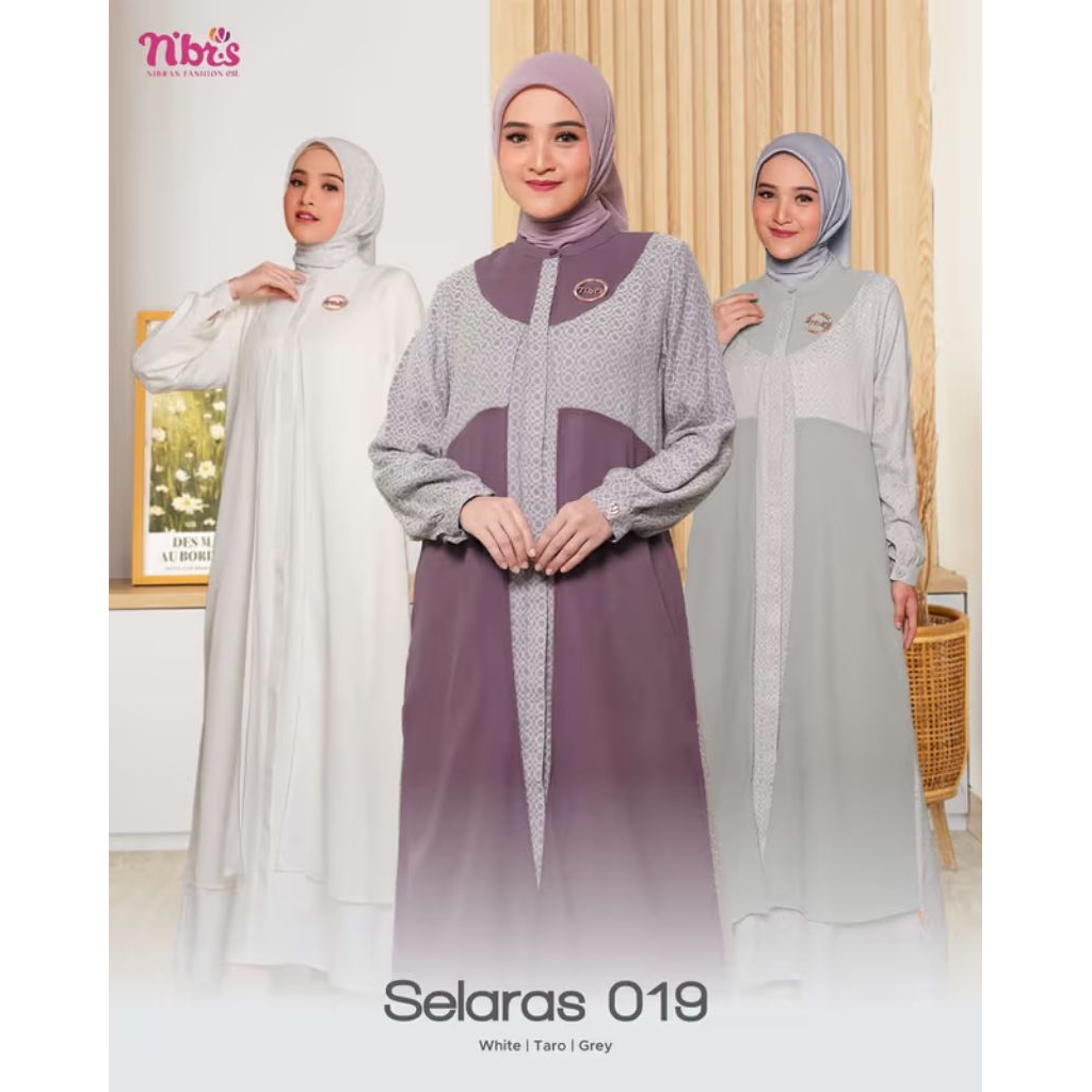 SELARAS 019 GAMIS NIBRAS // GAMIS MUSLIMAH LONGGAR ELEGAN