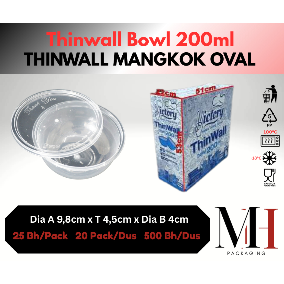 DUS KARGO Thinwall Bulat / Thinwall Bowl / Thinwall Round / 200ml 400ml 500ml 750ml