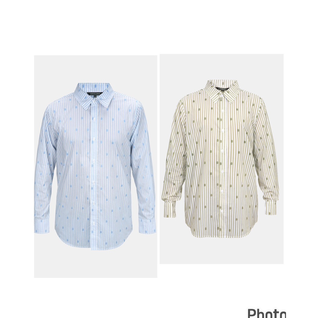 New Sale Store Original Buttonscarves Monogram Ligna Men Shirt - Blue Sage