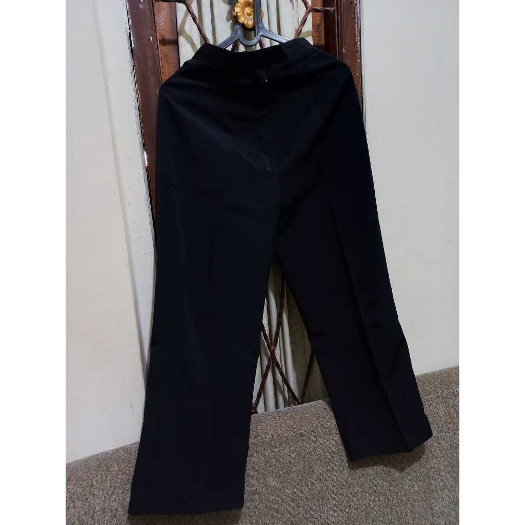 Celana Panjang Hitam Katun Wanita Slim Formal Casual Office Basic Pants Size S M Celana Kerja Hitam 