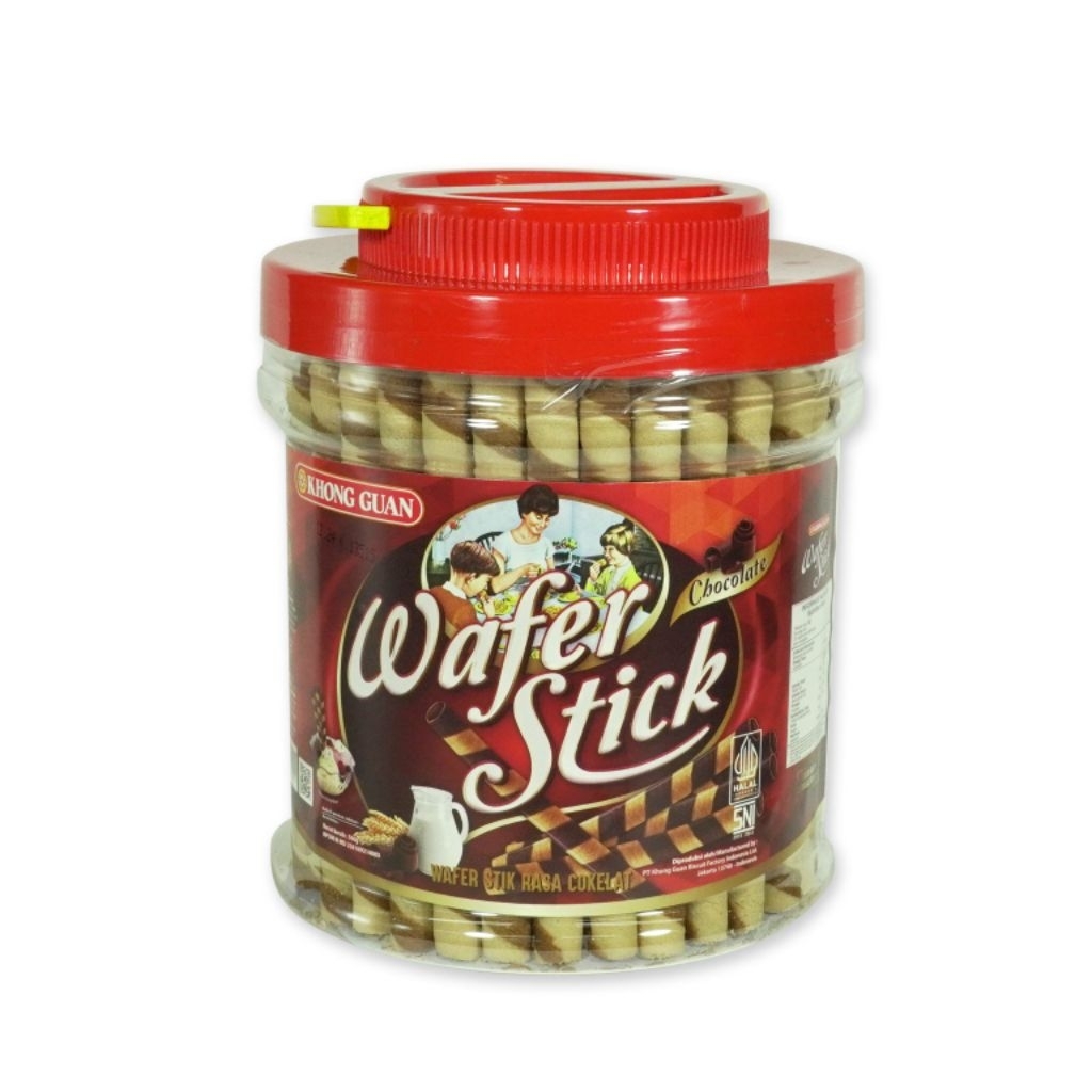 Khong Guan Wafer Stik Coklat 500gr - Rasa Cokelat Gurih, Cocok untuk Topping, Camilan Renyah