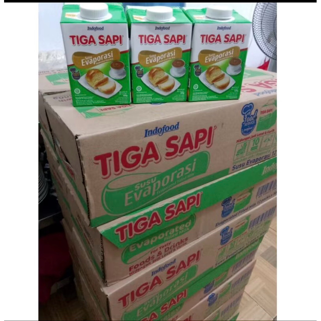 Susu Evaporasi Tiga Sapi 1 Dus isi 12