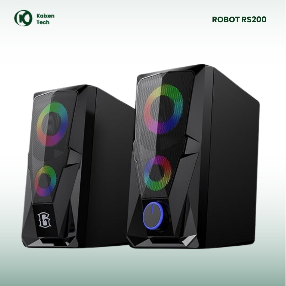 Speaker Laptop Komputer ROBOT RS200 Stereo Bass Kencang USB Plug and Play – Audio Jernih & Stylish
