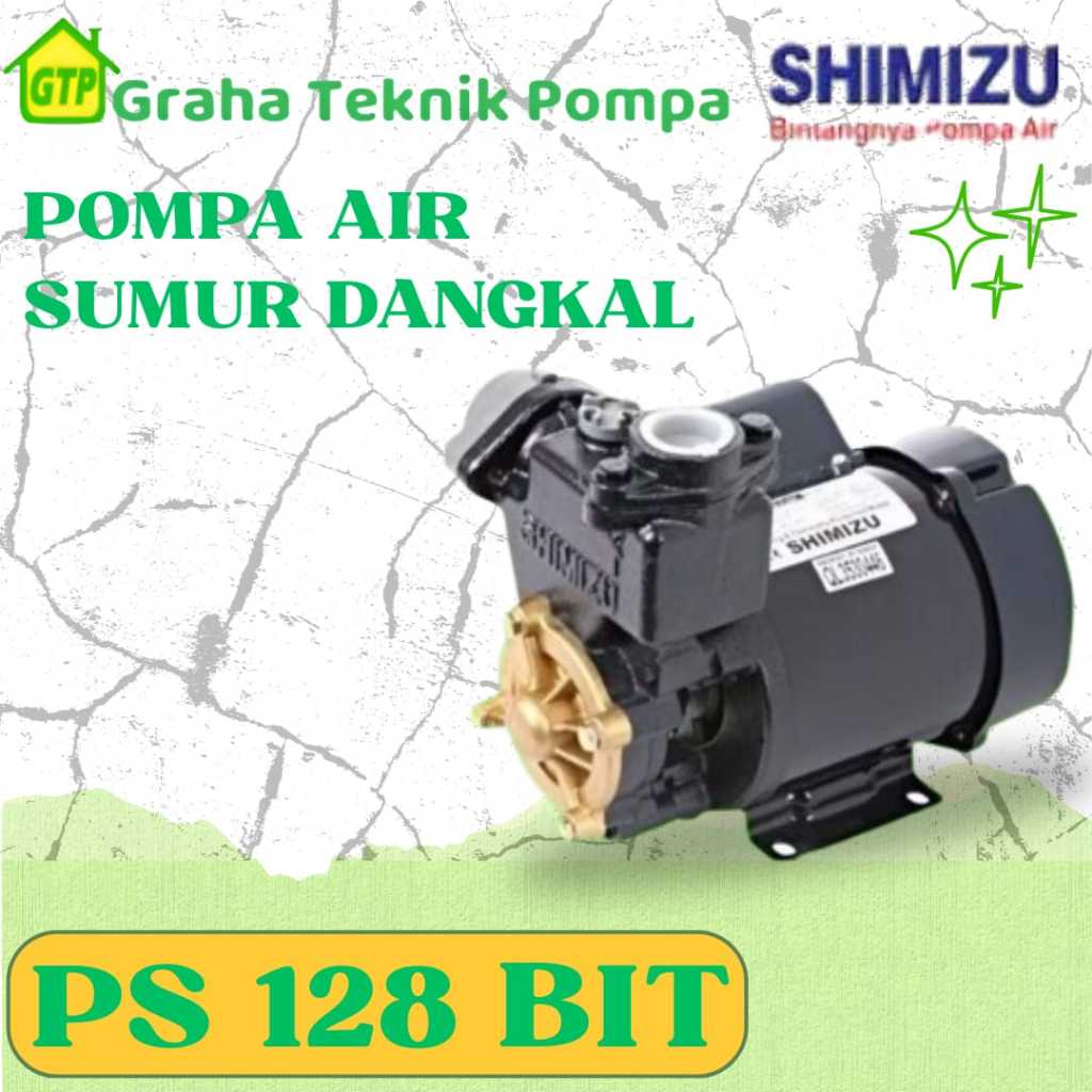 Pompa Air Sumur Dangkal Shimizu Type PS -128 BIT