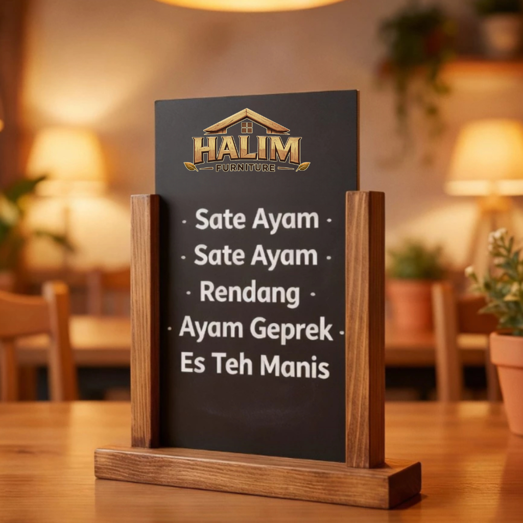 Stand Menu Cafe Resto Kayu Jati Belanda / Menu Holder / Stand Kalender