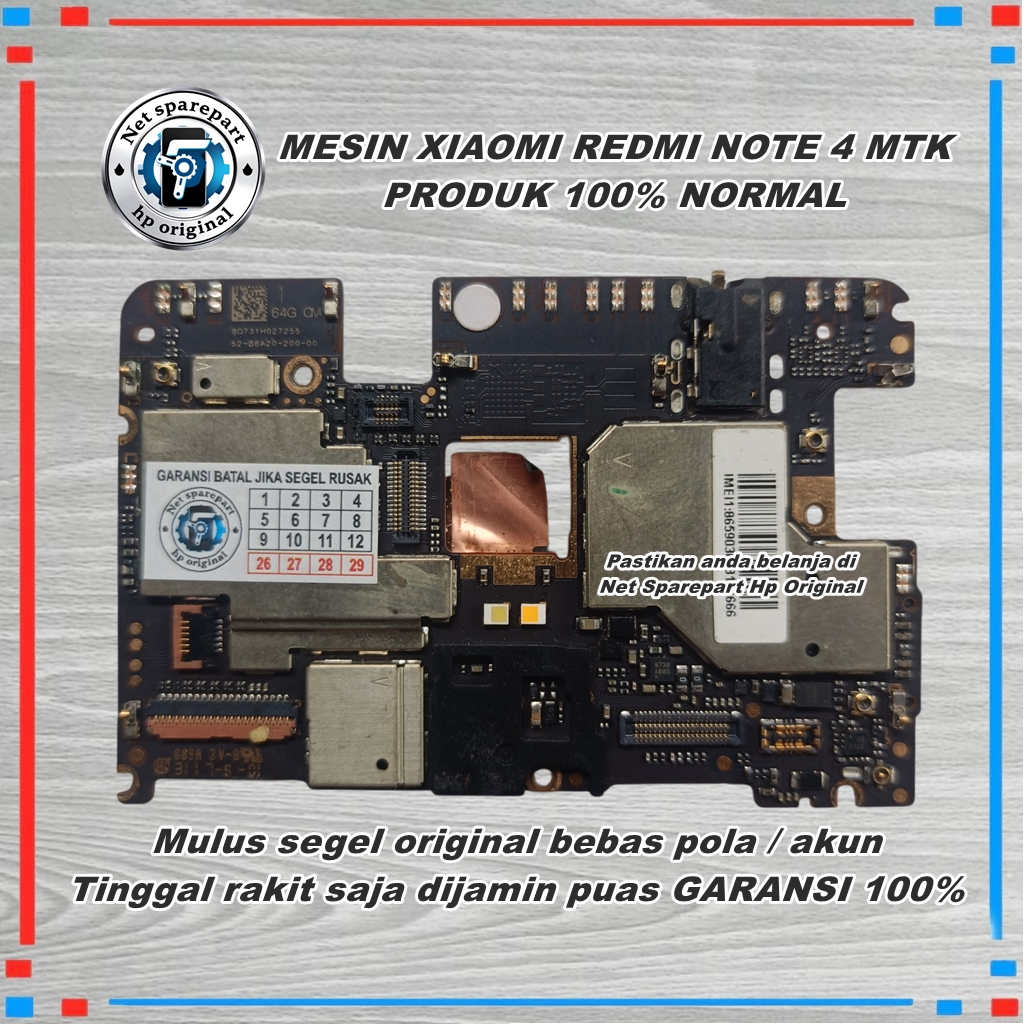 MESIN XIAOMI REDMI NOTE 4 MEDIATEK NORMAL