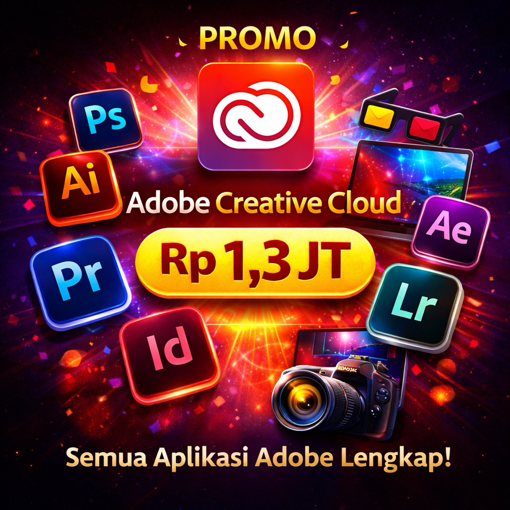 ADOBE CREATIVE CLOUD ORIGINAL 1 TAHUN BERGARANSI MURAH
