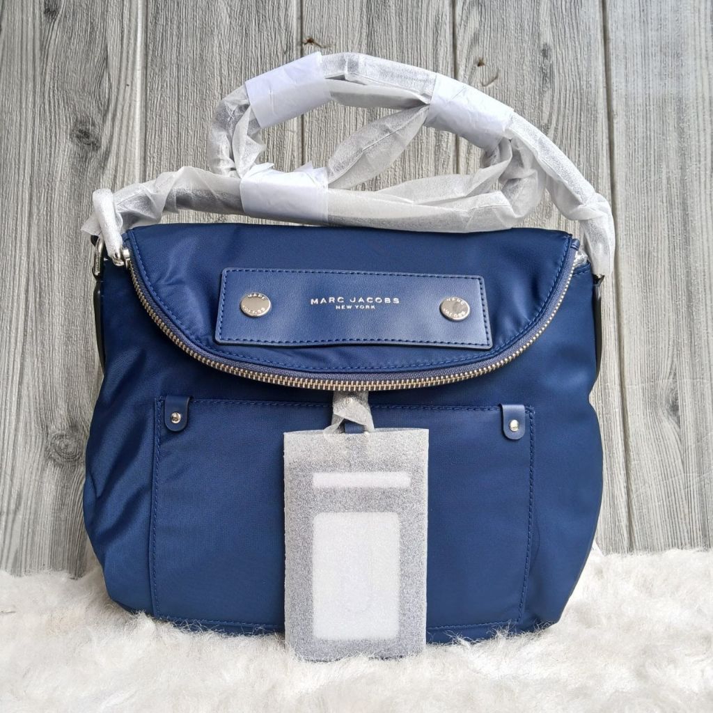 tas selempang wanita Preppy mj Nylon Crossbody Azure Blue
