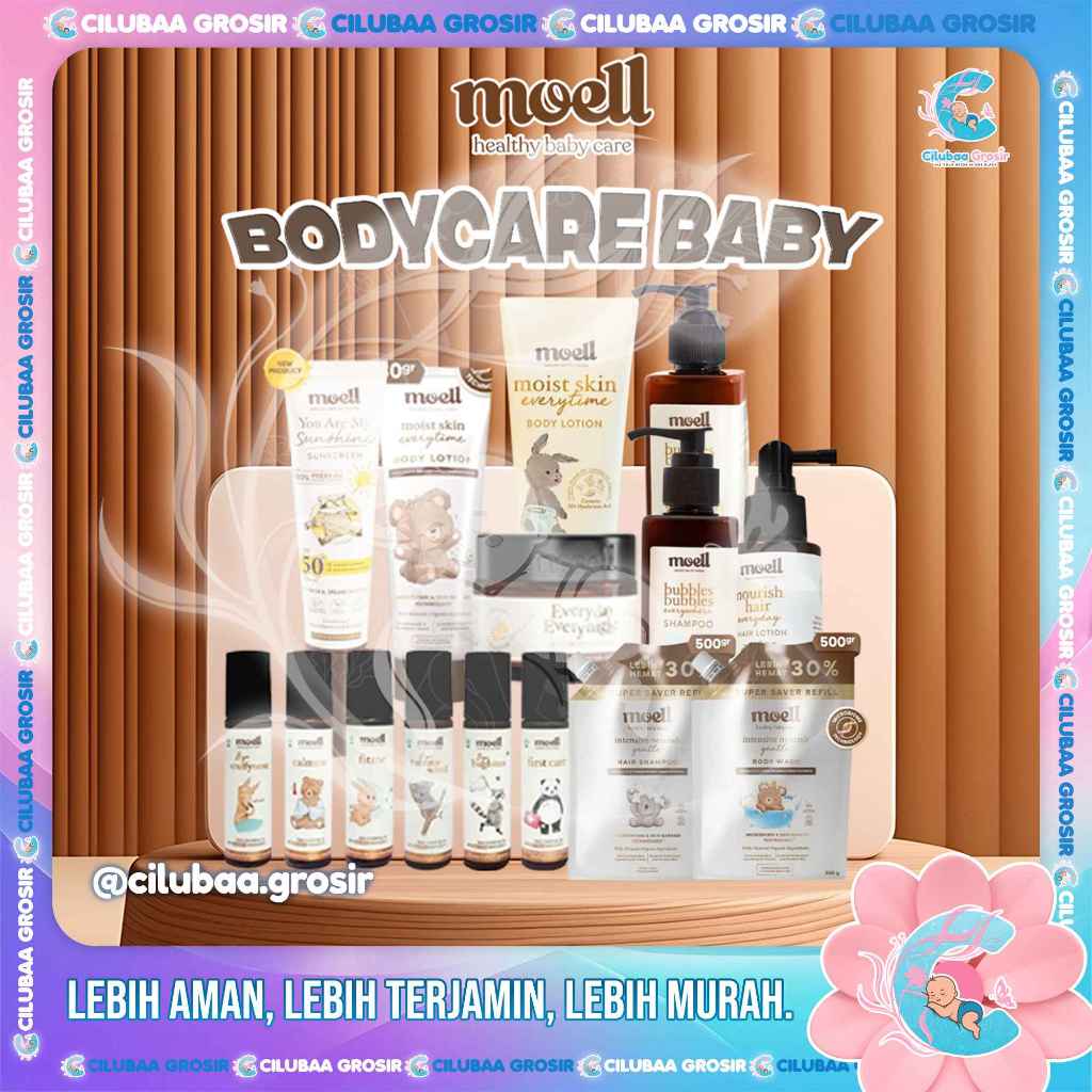 MOELL Bubbles Bubbles Everywhere Shampoo || Body Wash || Moist Skin Everytime Body Lotion || Nourish