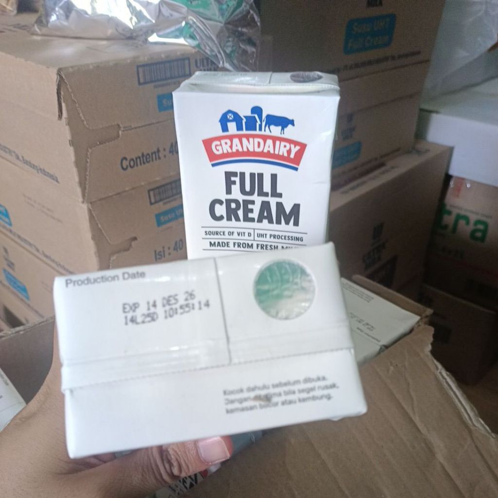 Grandairy Full Cream Tanpa Capping Masih Segel/Indomilk /Ultra/Foaming 1 Liter