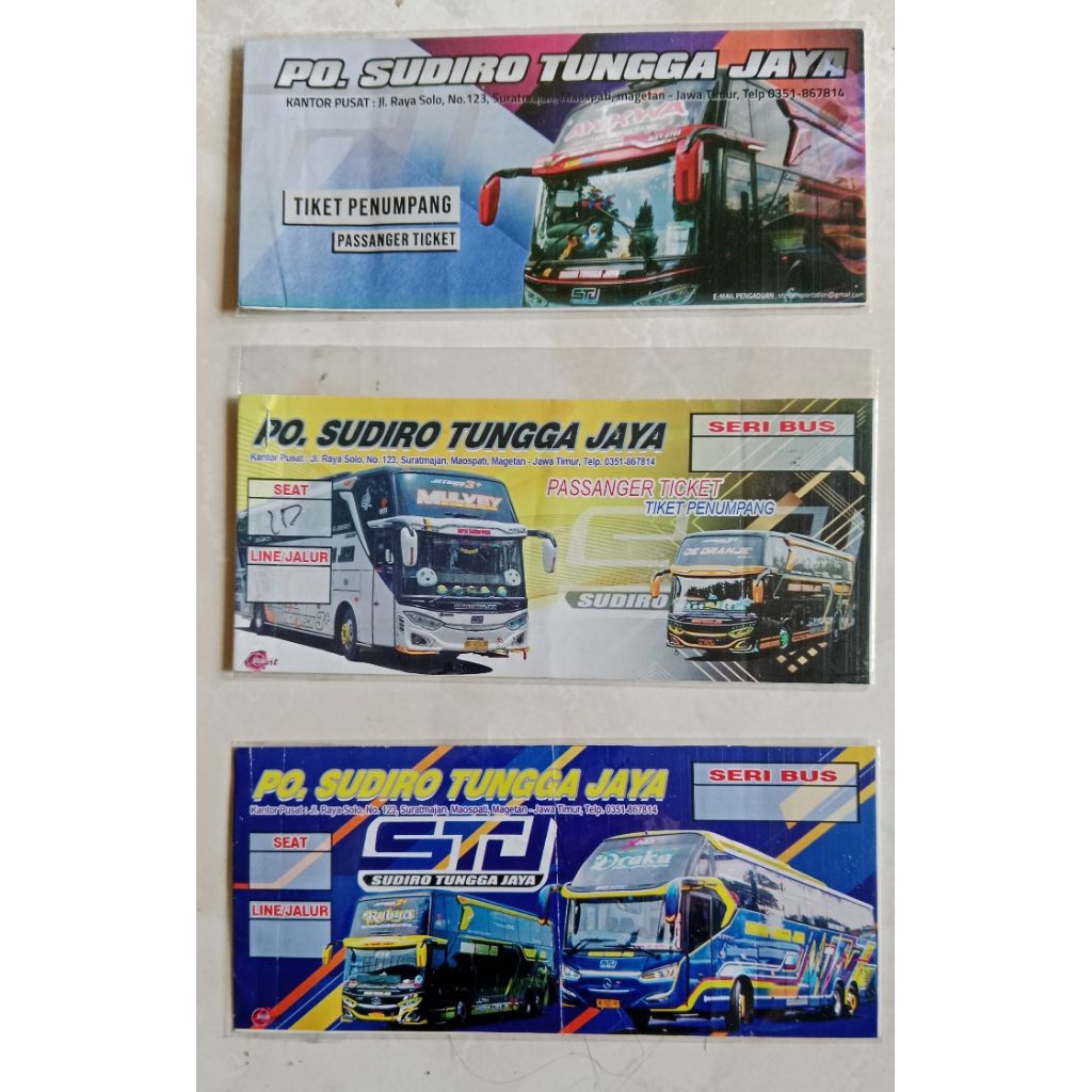 Tiket bis / bus jadul lawas