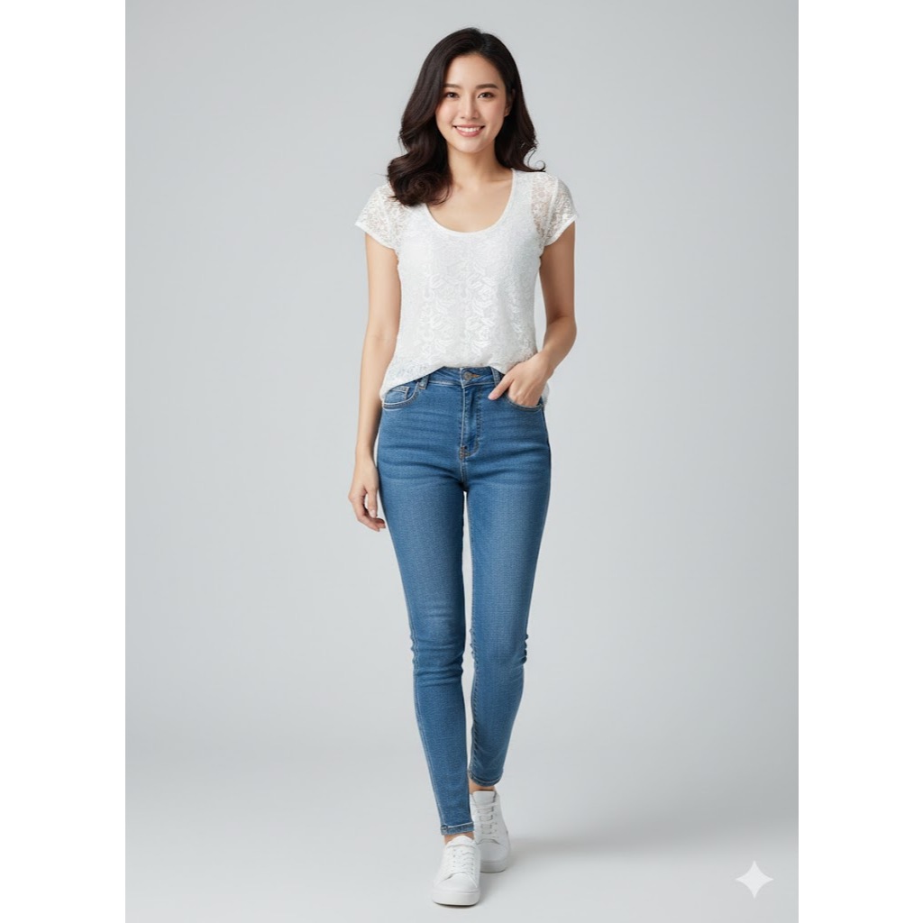 Atasan brukat putih lengan pendek blouse renda putih