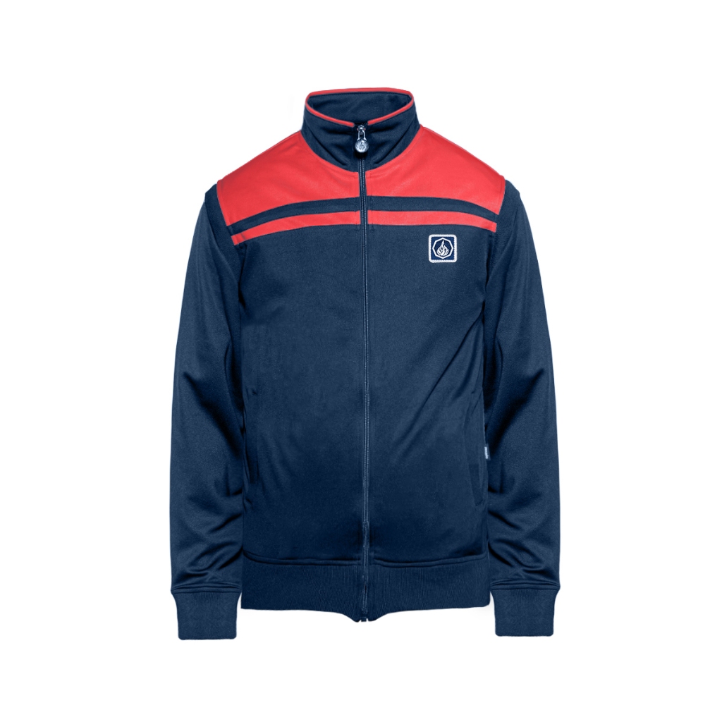Prung Torre Jacket Tracktop 80's Jaket Sporty Warna Navy Merah