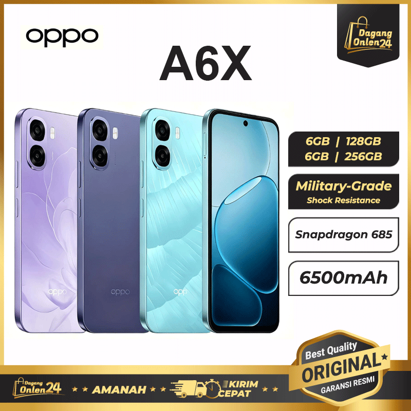 OPPO A6X 6/256GB HP Murah Original 100% Hape Android Gaming Spek Dewa Handphone Terbaru 2025