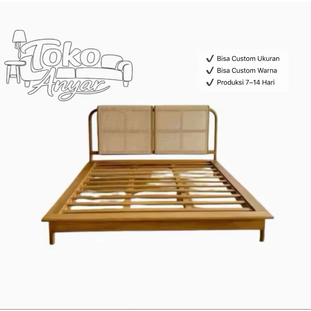 DIPAN ROTAN KAYU JATI, DIPAN MINIMALIS ROTAN, TEMPAT TIDUR KAYU JATI, DIPAN ROTAN ANYAMAN, DIPAN MIN