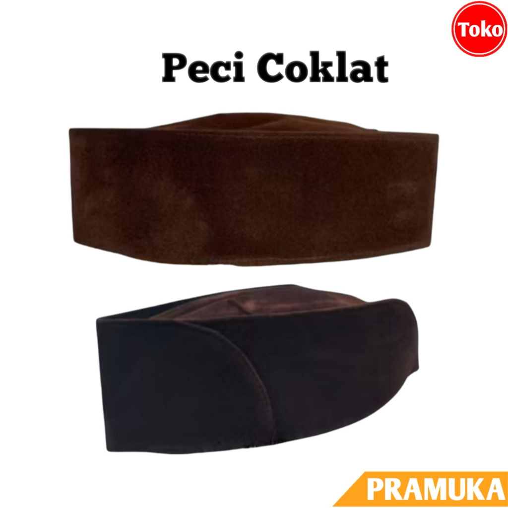 Peci Polos Coklat / Peci Putra & Putri / Peci Korpri / Peci Pembina Pramuka / Peci Paskibra