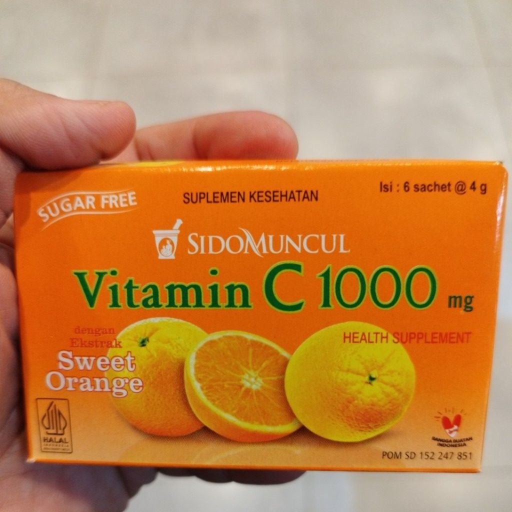 minuman serbuk vitamin c1000 sidomuncul rasa jeruk 1pack isi 6Saset