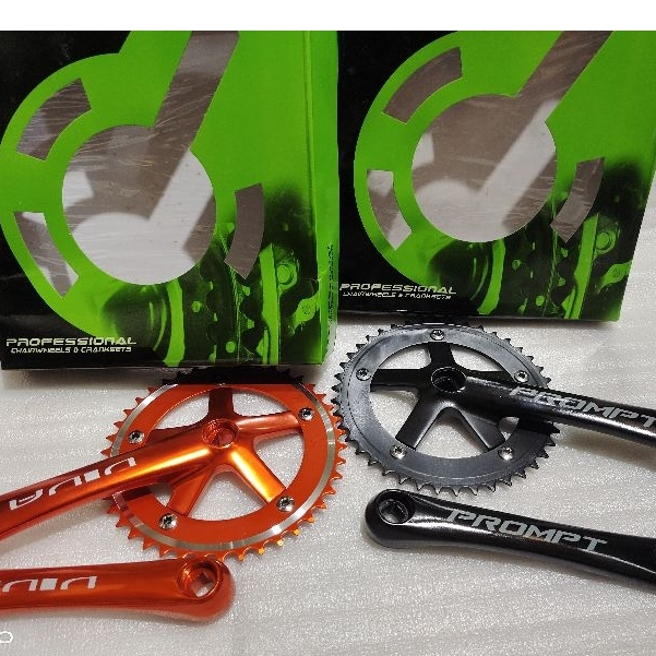 crank set fixie Aloy merk Viva 42 T BCD 130 panjang arm 170