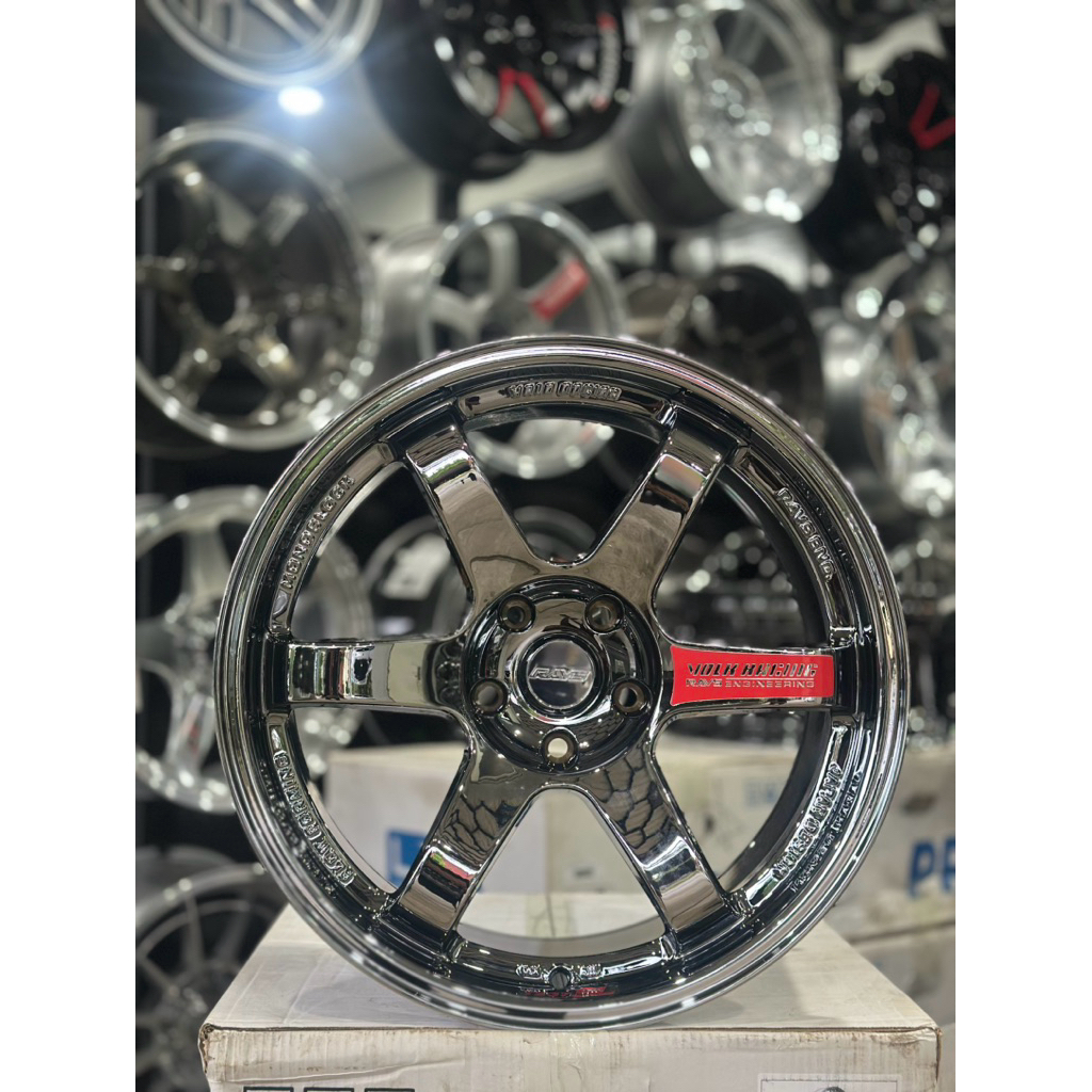 TE37 progresive black chrome R18 9.5 et 25