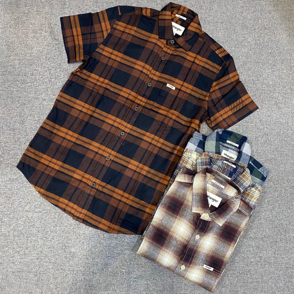 Kemeja Flanel Wrangler Pendek Original PROMO ‼️