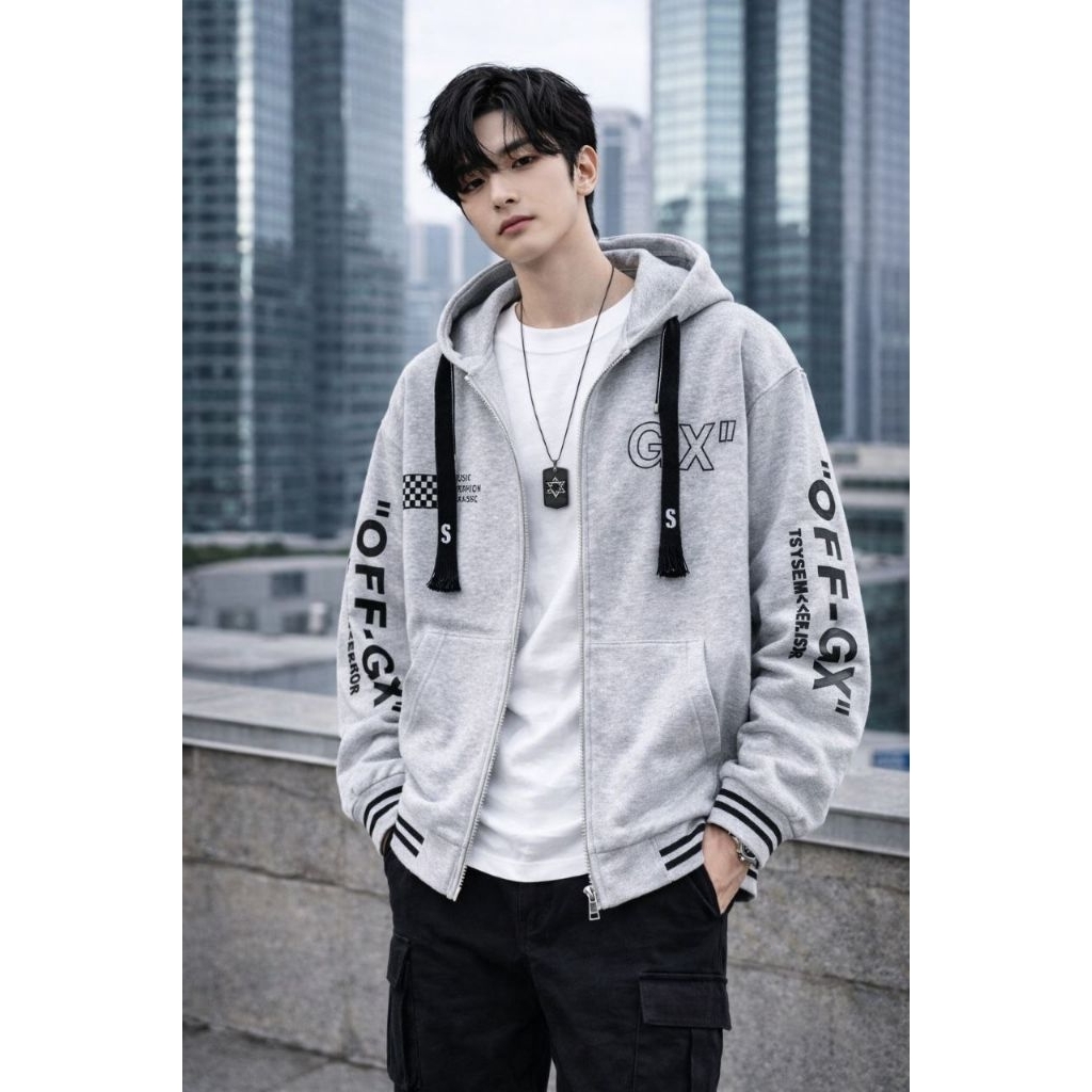 Jaket Ziper Hoodie/Sweater Jaket Pria wanita