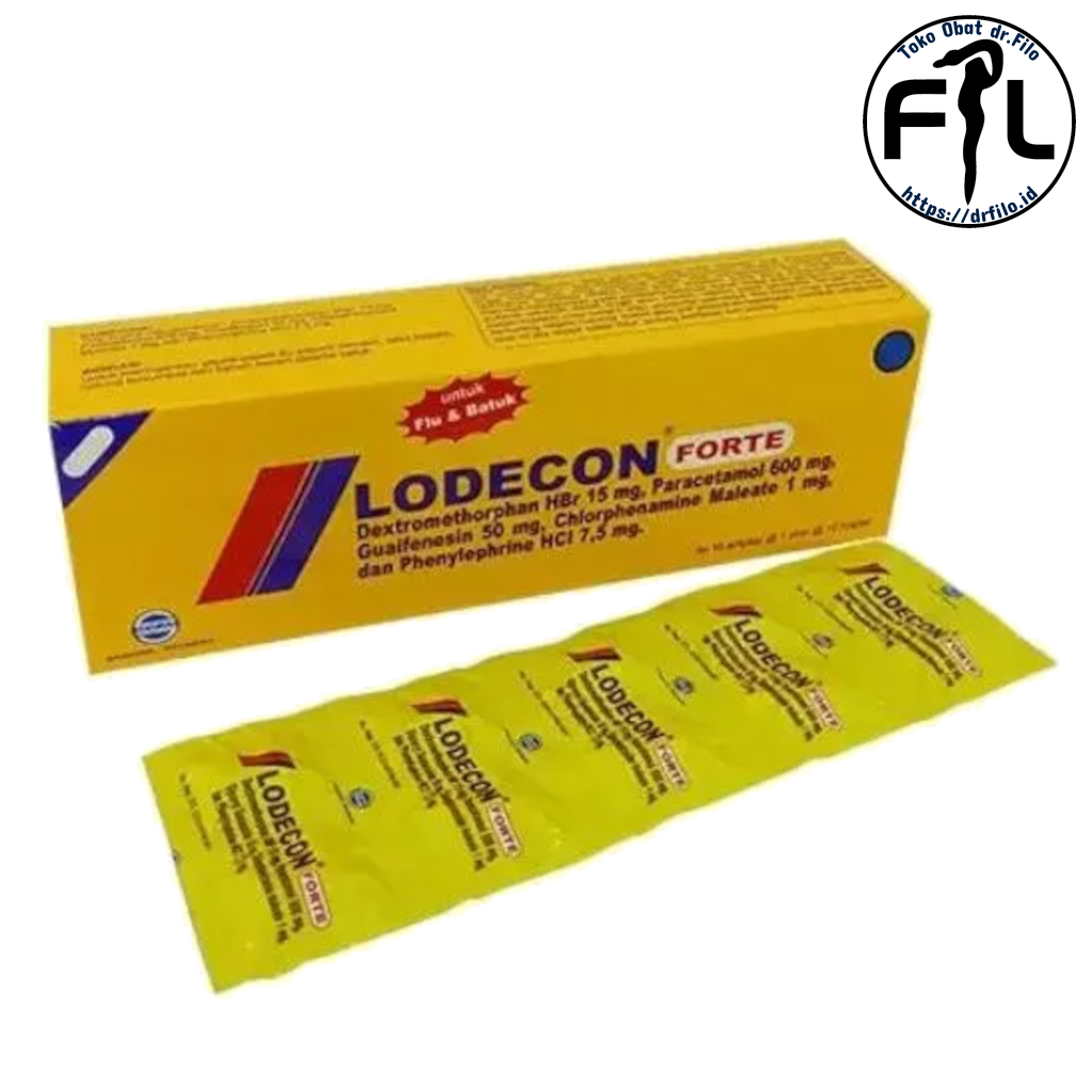 LODECON FORTE 1 Strip 10 Tablet Obat Batuk Pilek Flu Panas Demam Paten